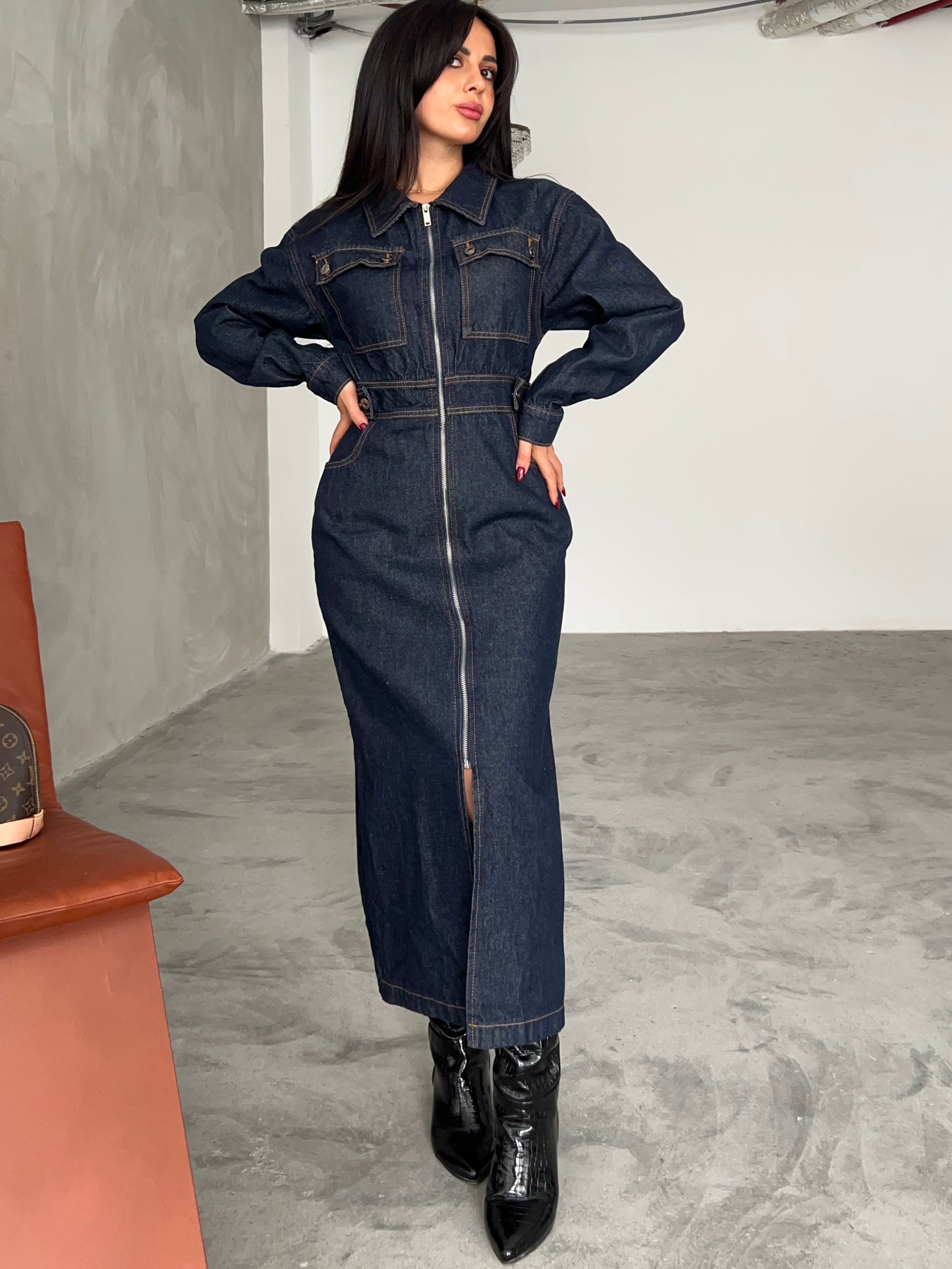 Lugano Bliss Denim Elbise